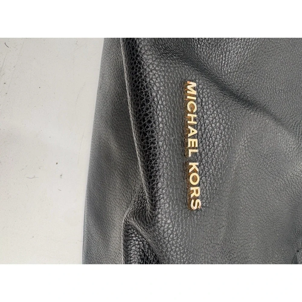 Michael Kors Evie Large Hobo Shoulder Slouch Bag Black Pebbled Leather Purse Poc